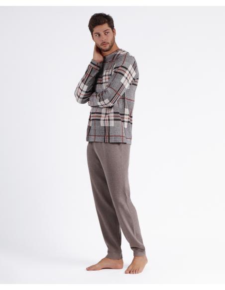 ADMAS MAGNIFIC Pijama Manga Larga Tartan para Hombre