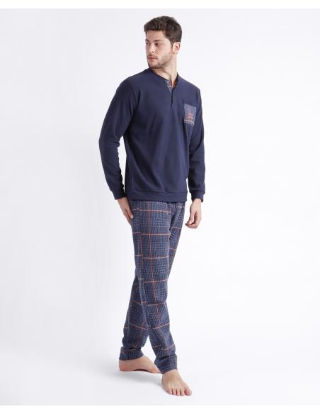 ADMAS MAGNIFIC Pijama Manga Larga Indigo A para Hombre