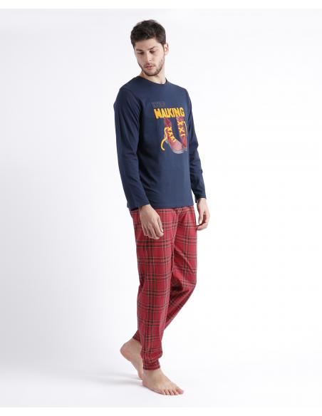 ADMAS Pijama Manga Larga Keep Walking A para Hombre