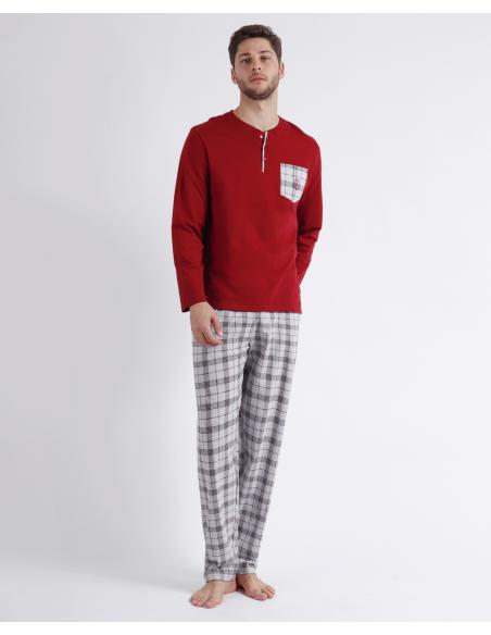 ADMAS CLASSIC Pijama Manga Larga Garnet Style para Hombre