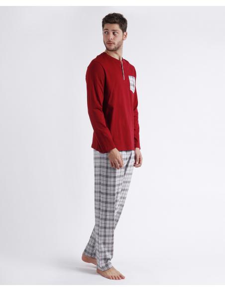 ADMAS CLASSIC Pijama Manga Larga Garnet Style para Hombre