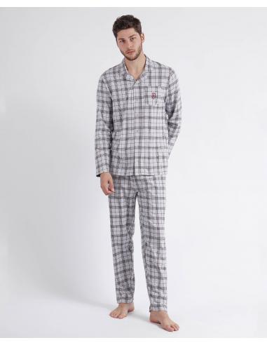 ADMAS CLASSIC Pijama Abierto Manga Larga Garnet Style para Hombre