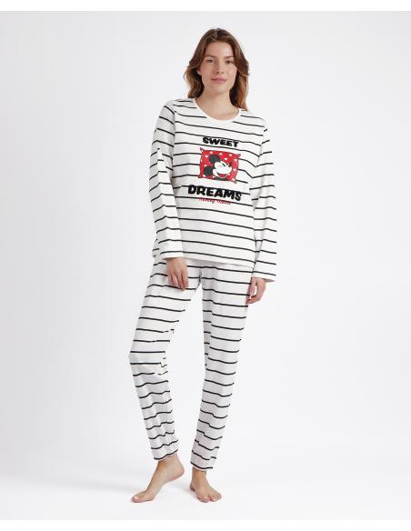 DISNEY Pijama Manga Larga Rayas Sweet Dreams para Mujer