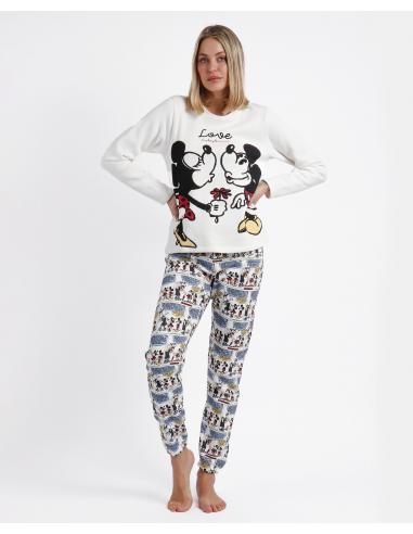 DISNEY Pijama Manga Larga Comic Love para Mujer