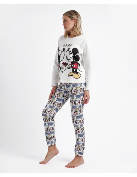 DISNEY Pijama Manga Larga Comic Love para Mujer