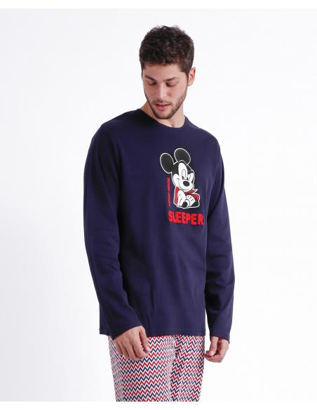 DISNEY Pijama Manga Larga Mickey Zigzag para Hombre