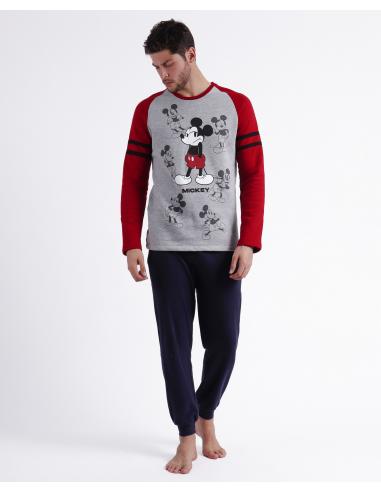 DISNEY Pijama Manga Larga Mickey Shadows para Hombre