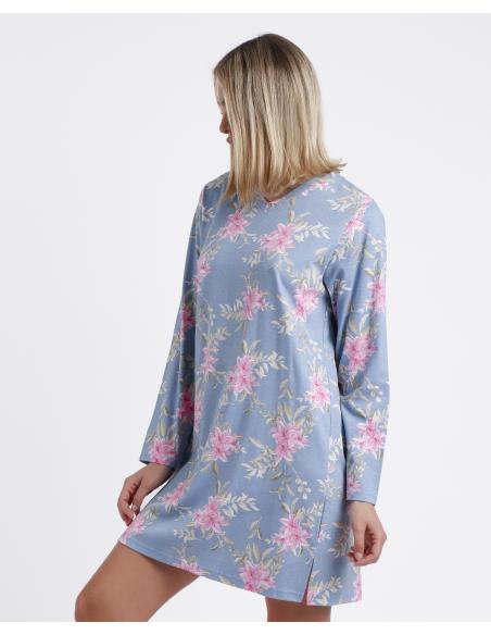 ADMAS GARDEN Camisola Manga Larga Pink & Blue Flowers para Mujer