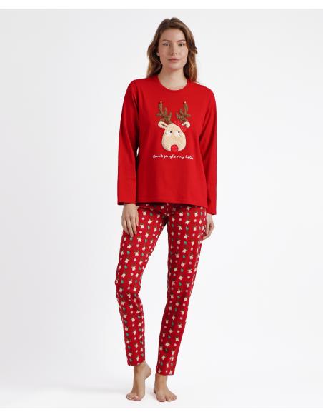 ADMAS Pijama Manga Larga Don´t Jingle My Bells para Mujer