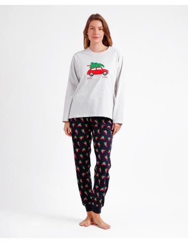 ADMAS Pijama Manga Larga Xmas Tree para Mujer