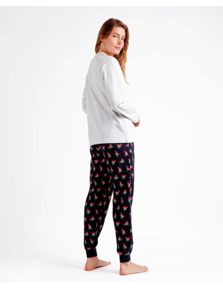 ADMAS Pijama Manga Larga Xmas Tree para Mujer