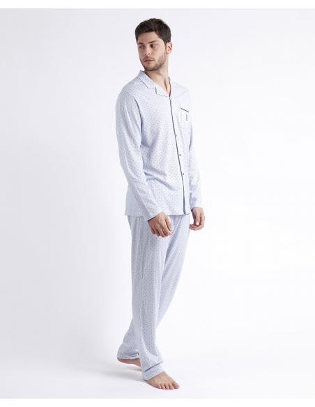 ADMAS CLASSIC Pijama Abierto Manga Larga Stripes & Dots para Hombre