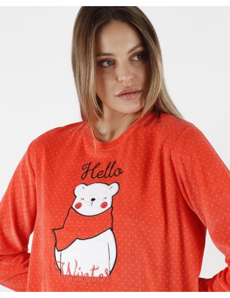 ADMAS Pijama Manga Larga Hello Wish para Mujer