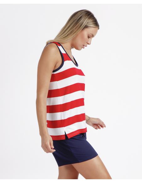 ADMAS Pijama Sin Mangas Red Navy para Mujer