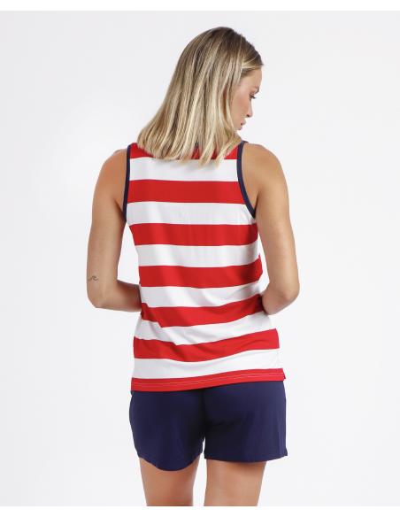 ADMAS Pijama Sin Mangas Red Navy para Mujer