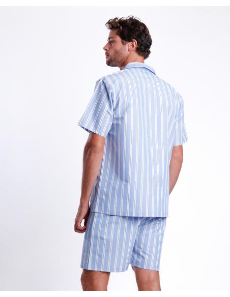 ADMAS CLASSIC Pijama Abierto Manga Corta Stripest para Hombre