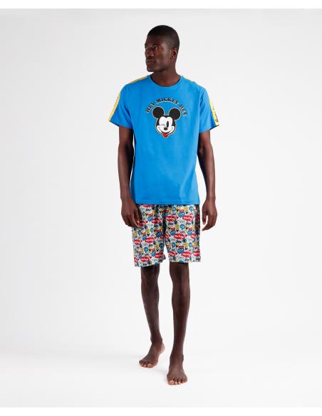 DISNEY Pijama Manga Corta Hey Mickey para Hombre