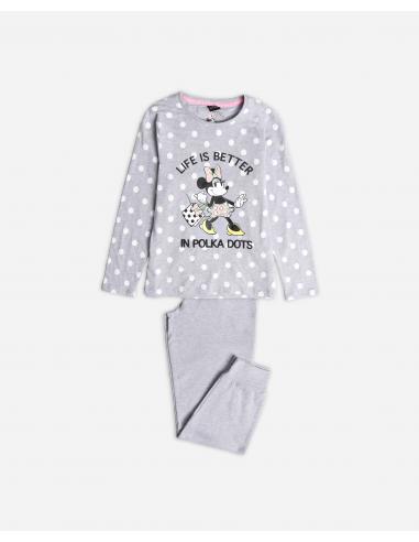 DISNEY Pijama Manga Larga Minnie Dots para Niña