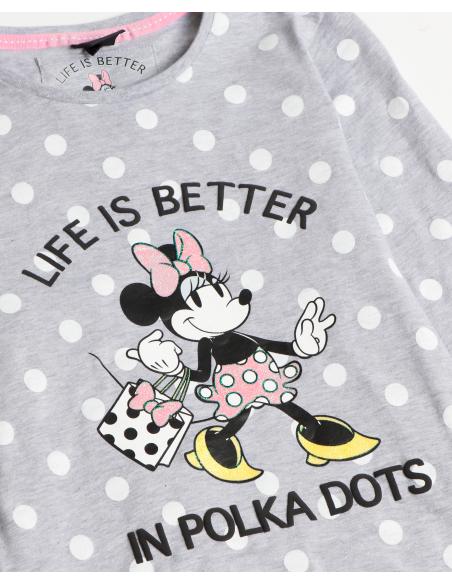 DISNEY Pijama Manga Larga Minnie Dots para Niña