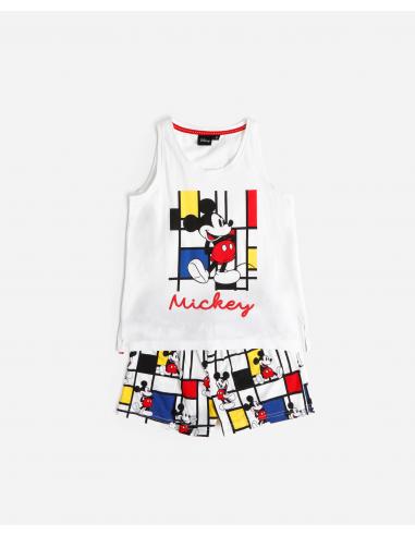 DISNEY Pijama Sin Mangas Mickey Mondrian para Niña