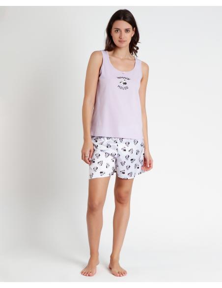 DISNEY Pijama Sin Mangas Soft Minnie para Mujer