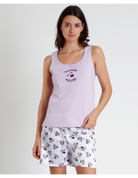 DISNEY Pijama Sin Mangas Soft Minnie para Mujer