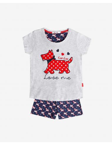 ADMAS Pijama Manga Corta Lou Lou Love Me para Niña