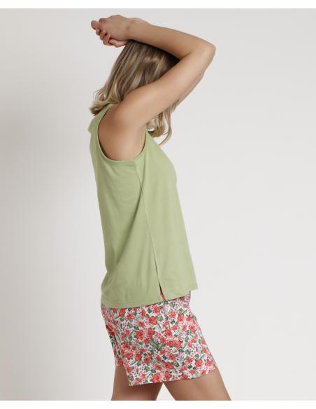 ADMAS GARDEN Pijama Sin Mangas Light Poppies para Mujer