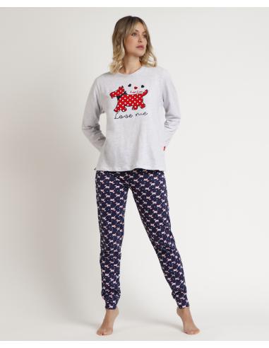 ADMAS Pijama Manga Larga Lou Lou Love Me para Mujer