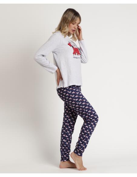 ADMAS Pijama Manga Larga Lou Lou Love Me para Mujer