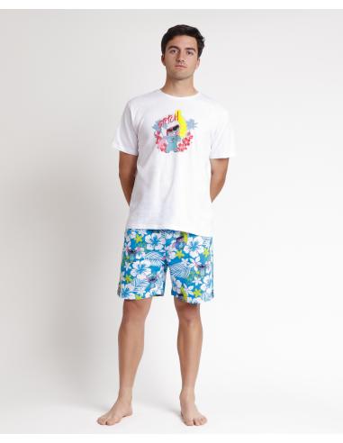 DISNEY Pijama Manga Corta Lilo & Stitch para Hombre