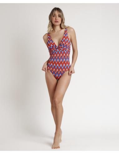 ADMAS Bañador Drapeado Ethnic Waves para Mujer