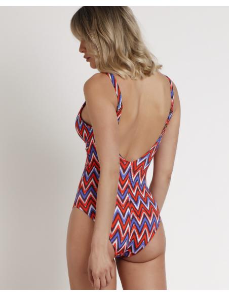 ADMAS Bañador Drapeado Ethnic Waves para Mujer