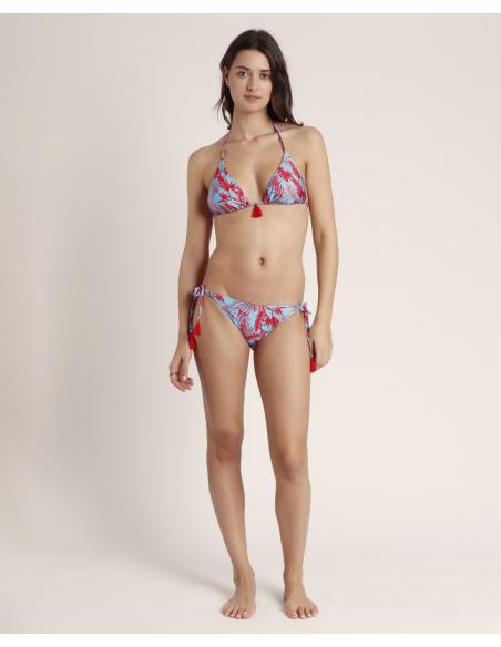 ADMAS Bikini Cortinilla Blue and Red Hawaii para Mujer