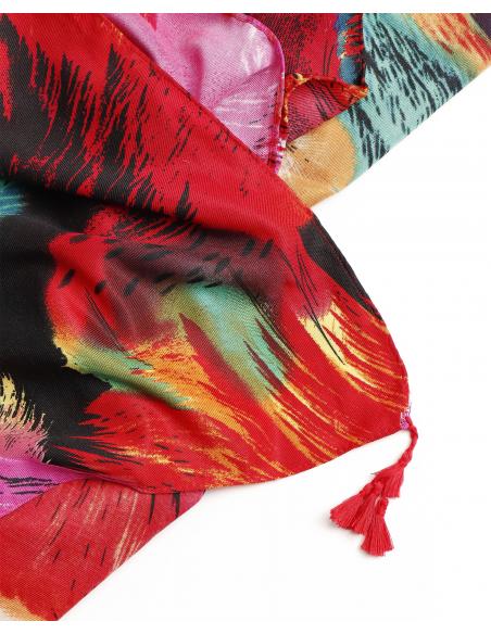 ADMAS Pareo Plumas Tropical para Mujer