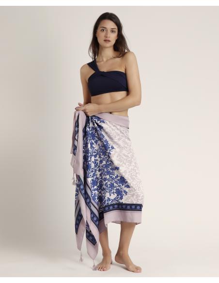 ADMAS Pareo Blue Garden para Mujer