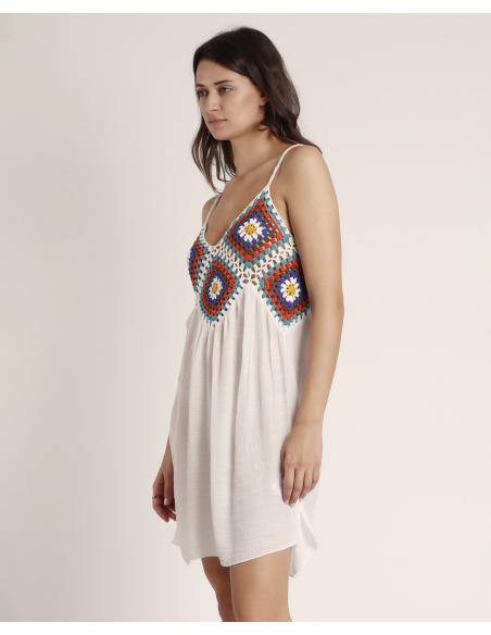 ADMAS Vestido Tirantes Hippy Crochet para Mujer