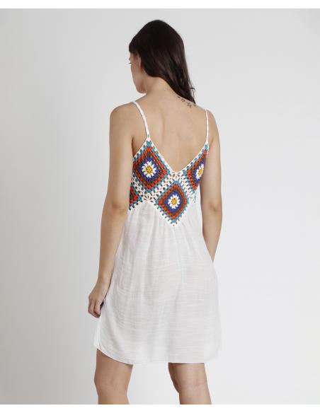 ADMAS Vestido Tirantes Hippy Crochet para Mujer