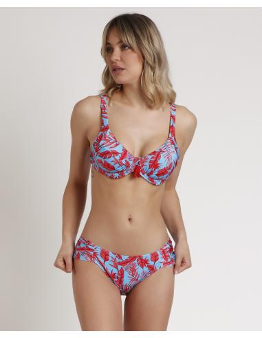 ADMAS Bikini Aro Blue and Red Hawaii para Mujer