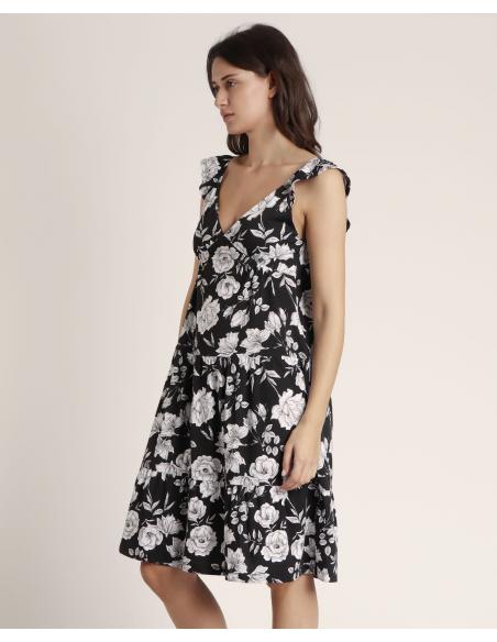 ADMAS Vestido Sin Mangas Beach Flowers para Mujer