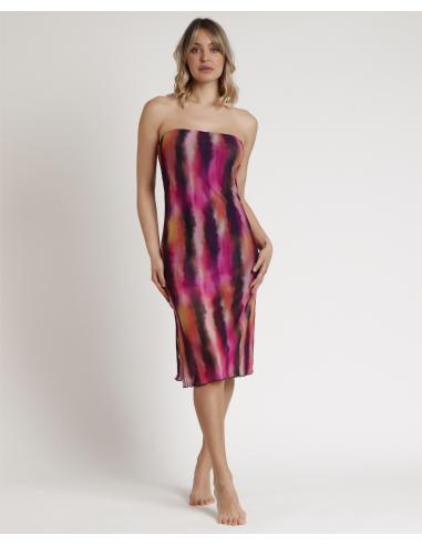 ADMAS Vestido Palabra de Honor Purple Sand para Mujer