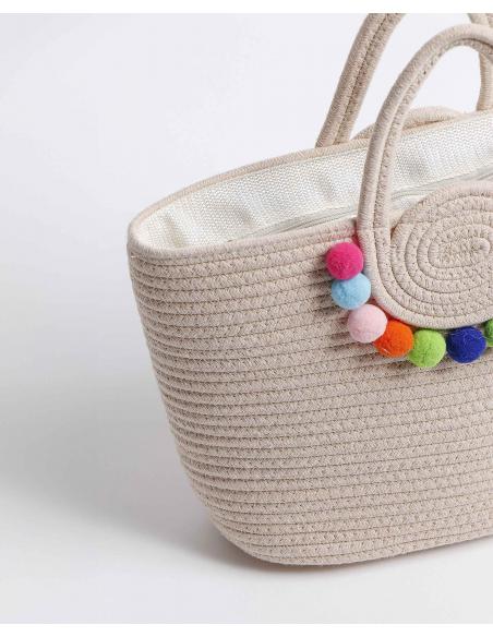 Bolso Playa Pompones para Mujer