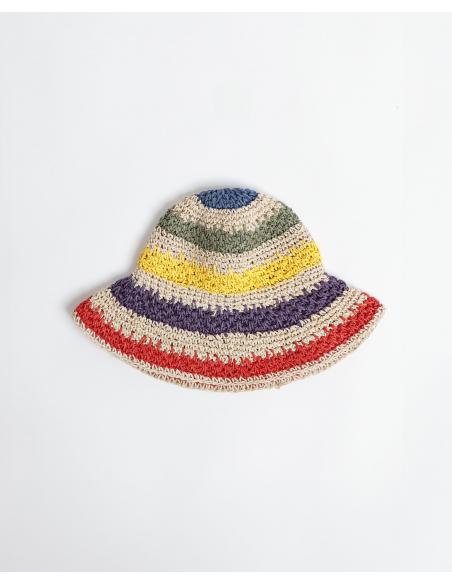 ADMAS Gorro Bucket Trenzado Multicolor para Mujer