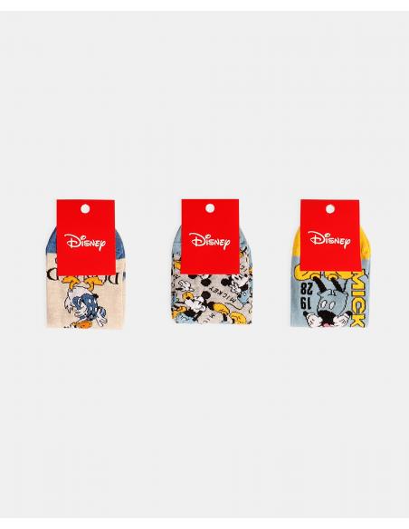 DISNEY Calcetín Tobillero Mickey Donald para Mujer, (Caja de 6 pares)