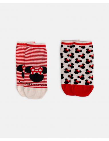 DISNEY Calcetín Tobillero Minnie Sequins para Mujer, (Caja de 6 pares)