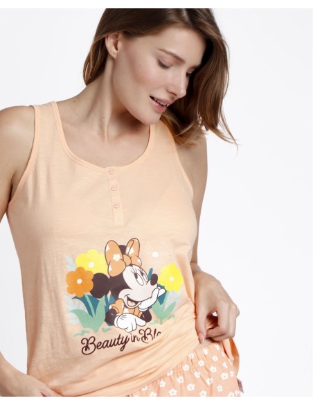 DISNEY Pijama Sin Mangas Minnie Flower para Mujer