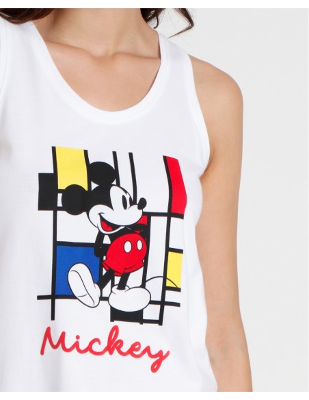 DISNEY Pijama Sin Mangas Mickey Mondrian para Mujer