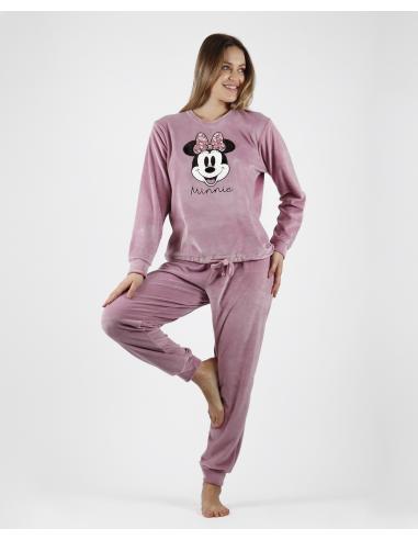 DISNEY Pijama Manga Larga Doble Velvet Minnie Fleur para Mujer