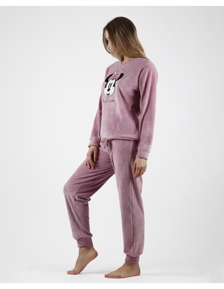 DISNEY Pijama Manga Larga Doble Velvet Minnie Fleur para Mujer