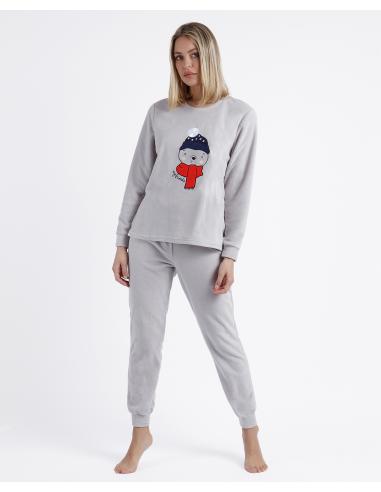 ADMAS Pijama Calentito Manga Larga Morning Mouse para Mujer